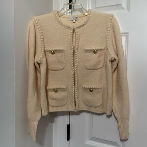 J. Crew lady jacket sweater. Ivory. Size Small